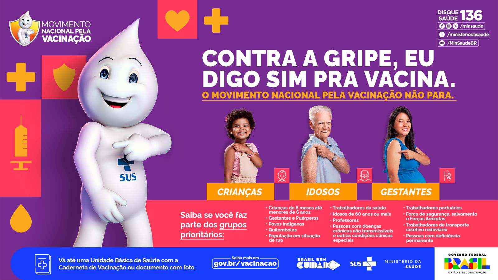 Saúde promove Dia D de vacinação nacional contra gripe neste sábado no Norte de Minas
